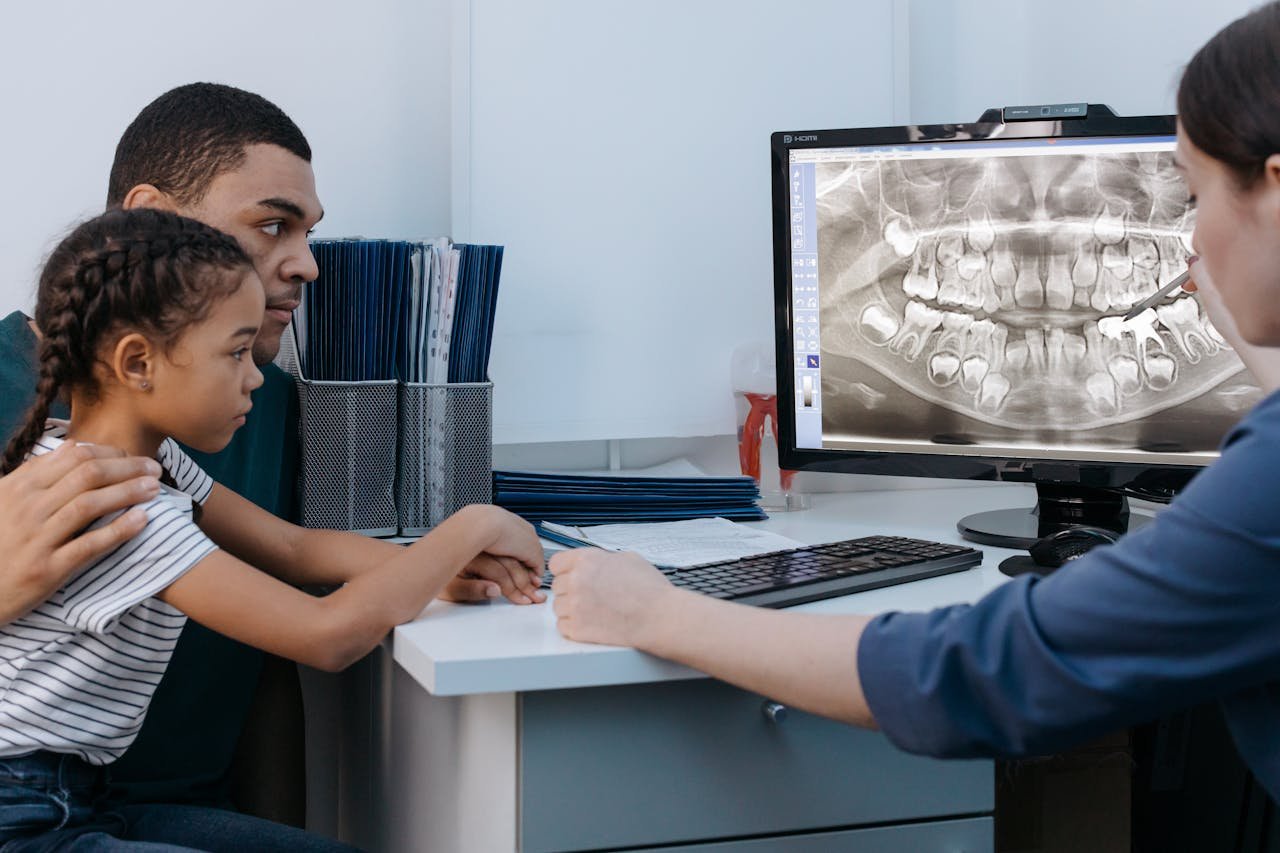 Patient receiving a consultation